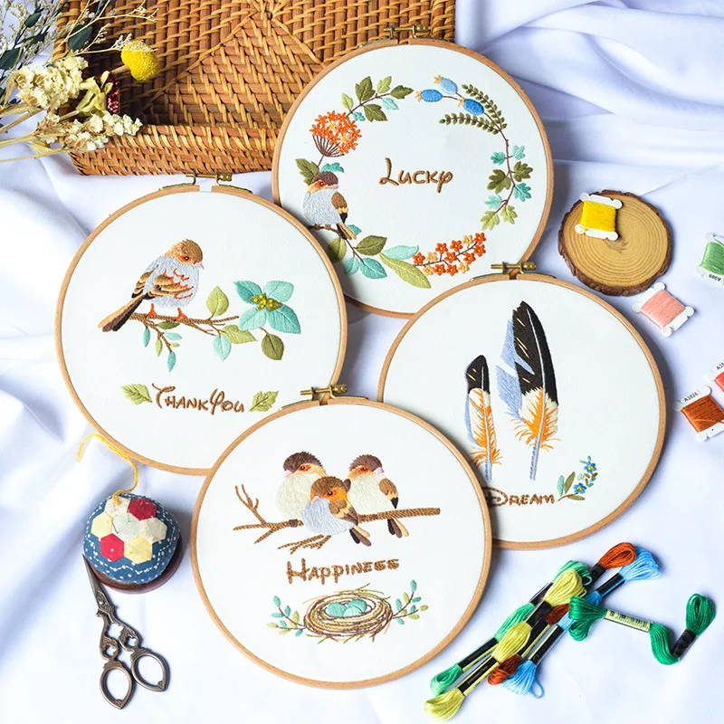 Animal flower cross stitch kits embroidery kit beginner sewing embroidery kits for adults