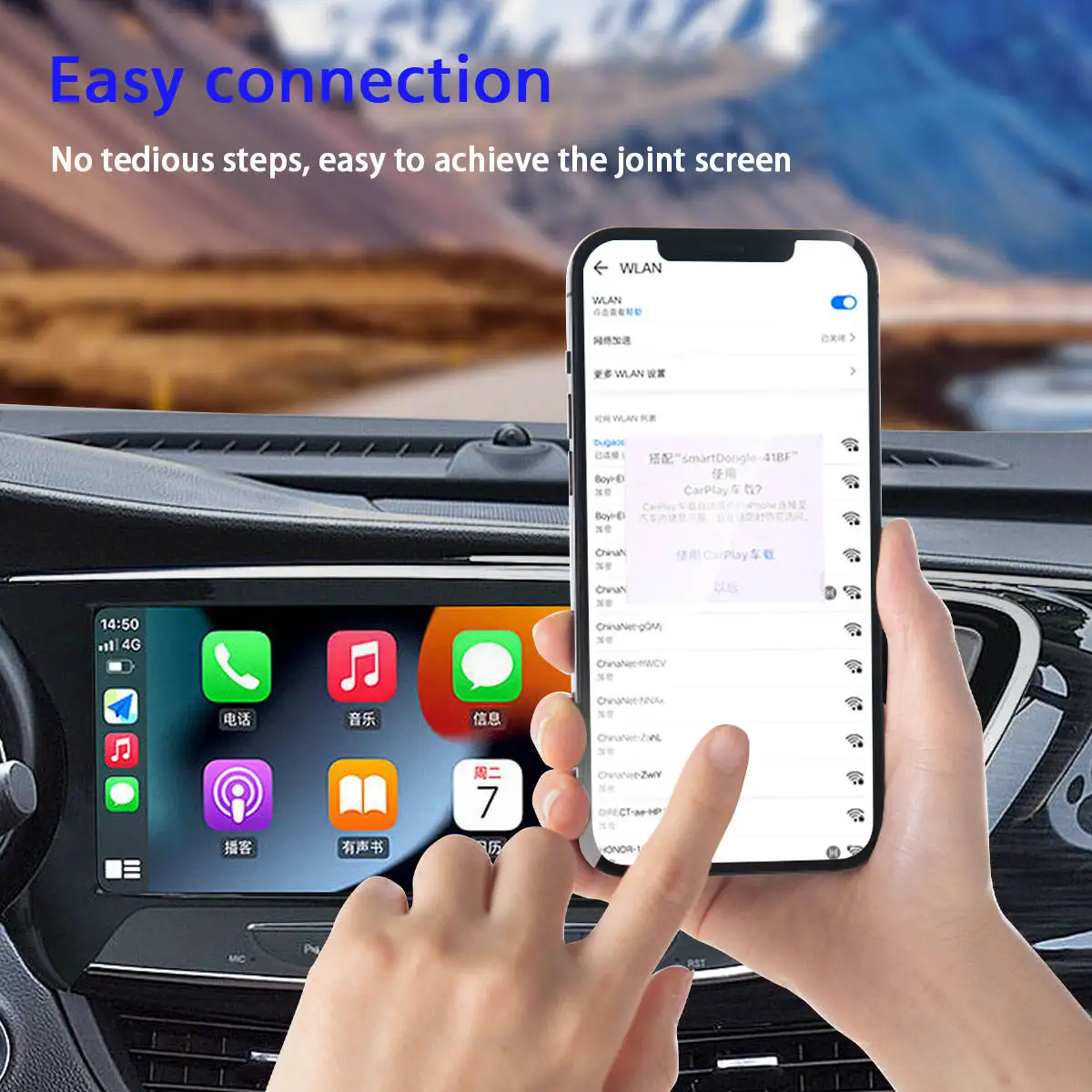 Wifi Bt Dual Connection Wired To Wireless Carplay Smart Car Universal Usb 5.0 Wireless Carplay Adapter for Android Auto