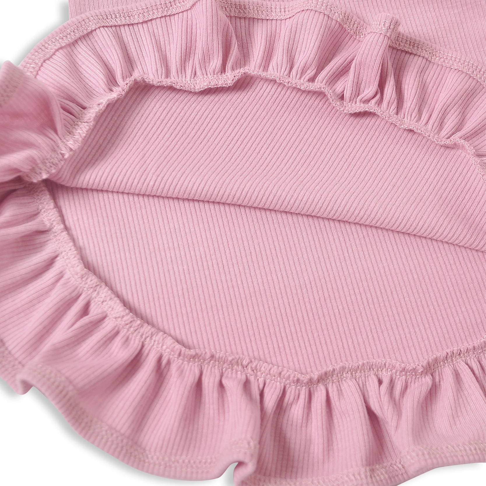 Guangzhou Petelulu Toddler Girl Clothes Casual Infants Girls Clothing Ruffle Ribbed Kids Sets Two Piece Weekly Deals