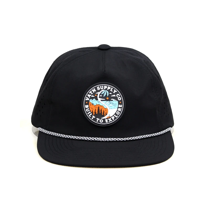 Custom 5 Panel High Quality Curved Brim 3D Embroidered Logo Sport Golf Baseball Cap,Waterproof Laser Cut Hole Perforated Dad Hat