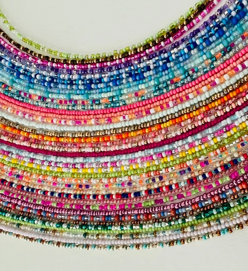 Bohemian Summer Jewelry Seed Bead Choker Necklaces Handmade Fashion Multicolored Rainbow Beaded Necklace For Gift