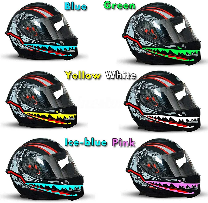 Светильник для мотоциклетного шлема EL, наклейки для шлема холодного света, предупреждающий мигающий сигнал для ночной езды, полосатая наклейка, лампа