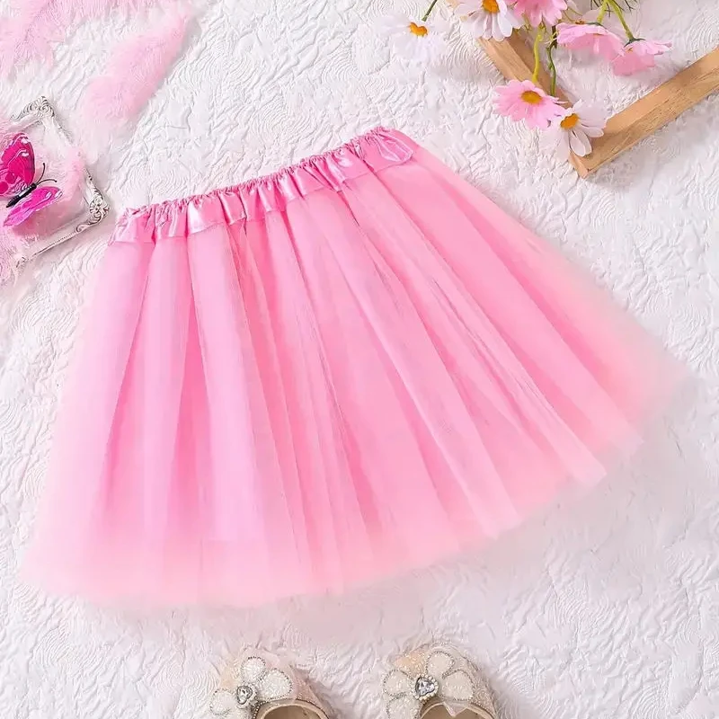 High Quality  5Layer Puffy Pink Girls Soft Dance Tutu for Ballet Costume Toddler Girls Skirt  3-8Years