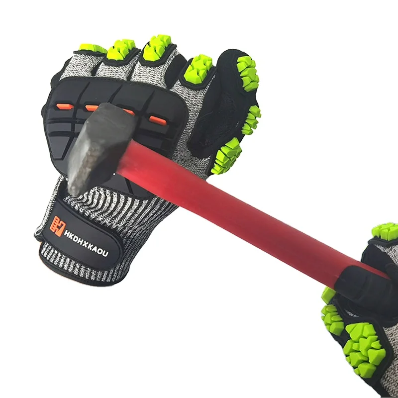 Resistant Gloves Mechanic Ppe Oilfield Working High Cut 5 Resist Anti Vibration Seguridad Industrial Impact tpr anti-cut glove