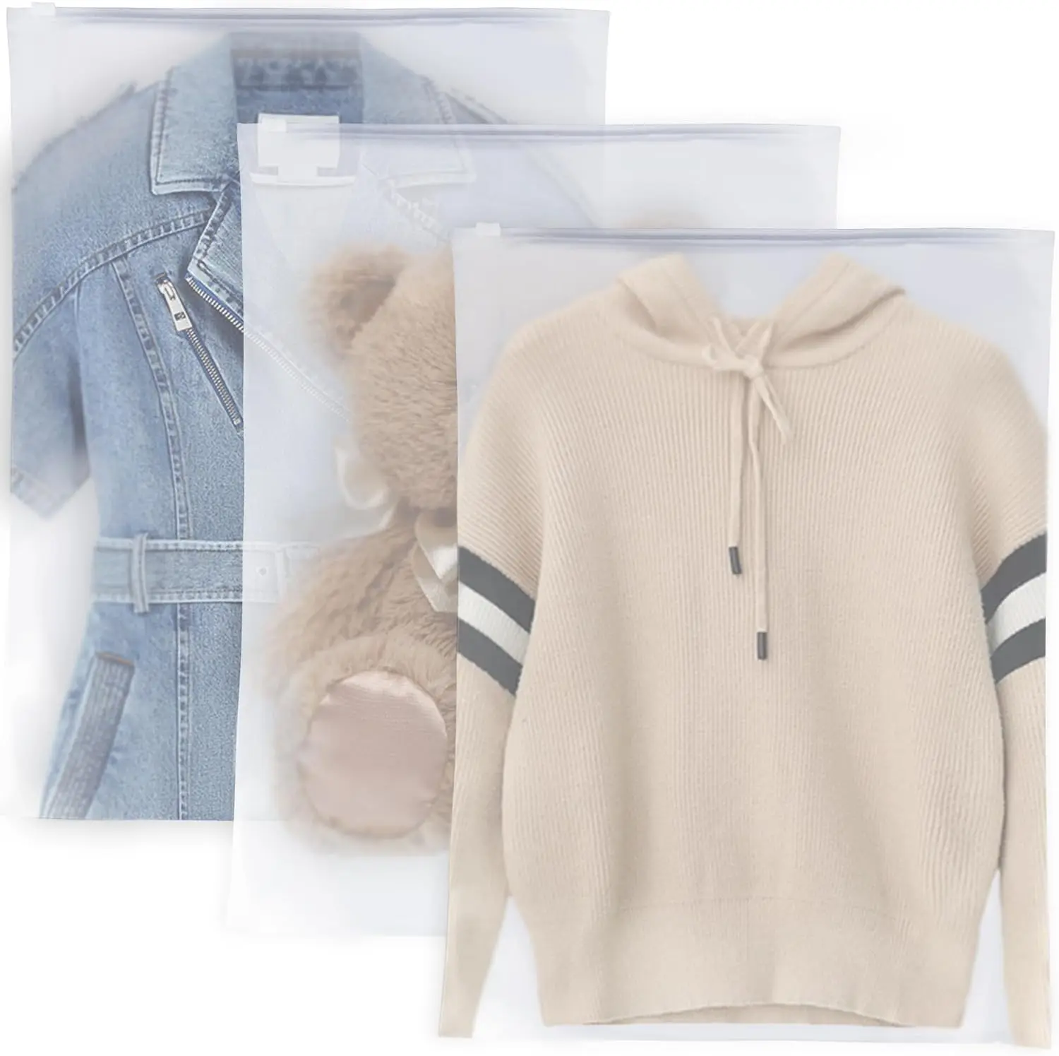 Custom Ziplock Storage Bags Clothes Organizer for Traveling Clothes with Vent Holes for Packing Storage Bag