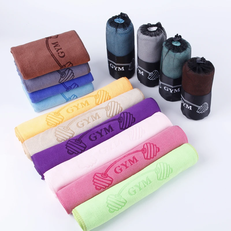 Cheap price fitness sport use custom logo embossed laser print or embroidery gym towel thick microfiber sport towel