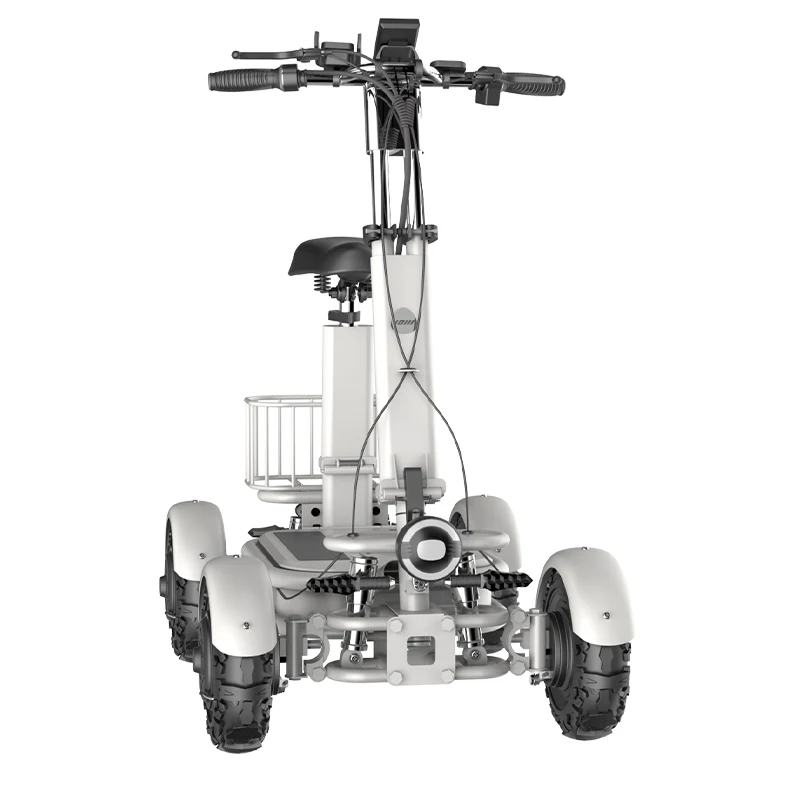 Foldable Scooter Bike 1000W 4 Wheel Beach Tire High Speed 40km/h Four Wheel Folding Beach Electric Scooter