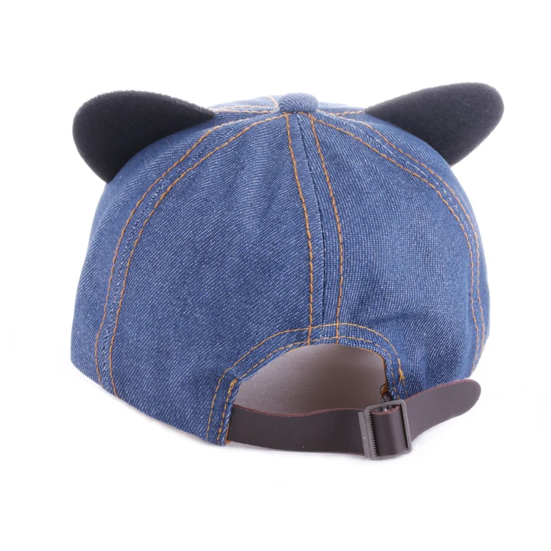 Cartoon Face 5 Panel Children Baseball Cap Korean Cat Ears Baby Hat Spring Summer Baby Boy Girl Adjustable Embroidery Hat