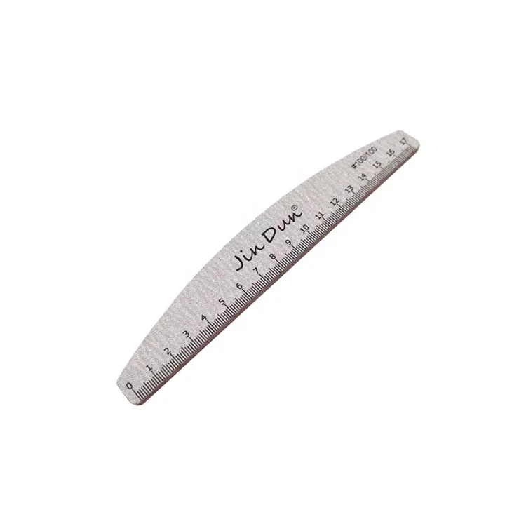 High Quality Many Grits Nail File Custom Printed Half Moon Foam File Washable Gray File Custom Logo Factory Price