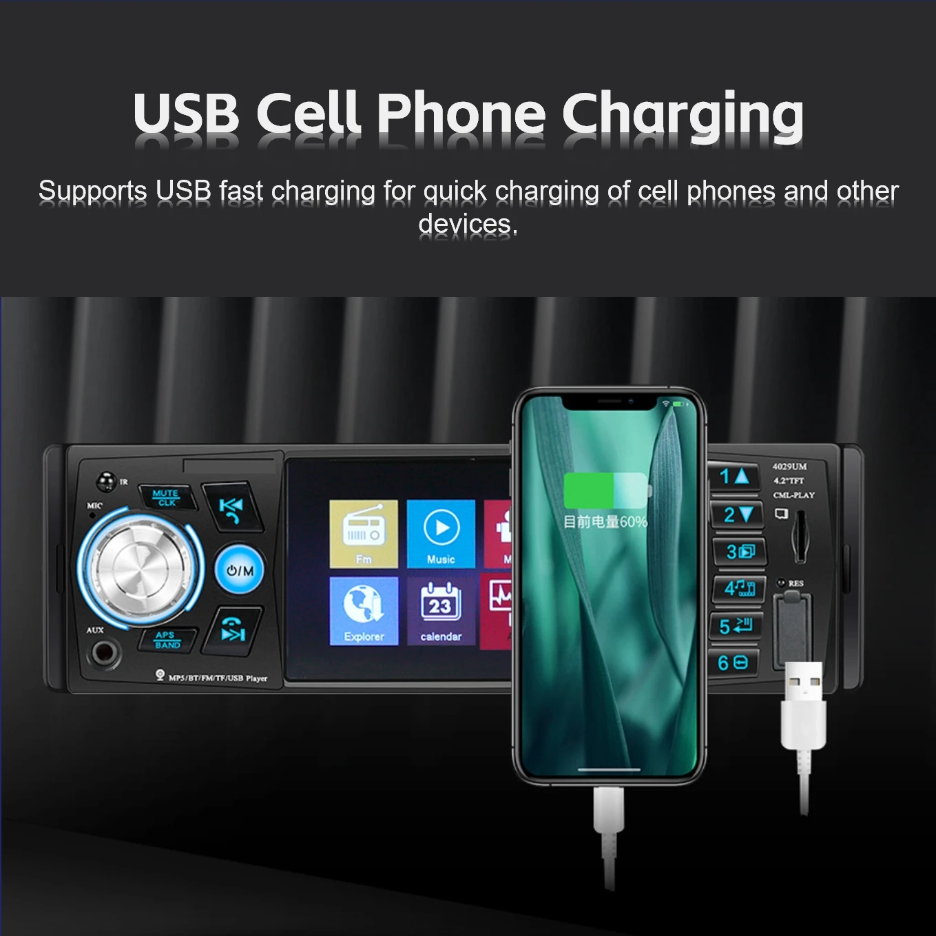 4.1 Inch Car radio Player 1 din car stereos Auto Radio reproductor de carro Multimedia Mp5 Player with USB BT FM