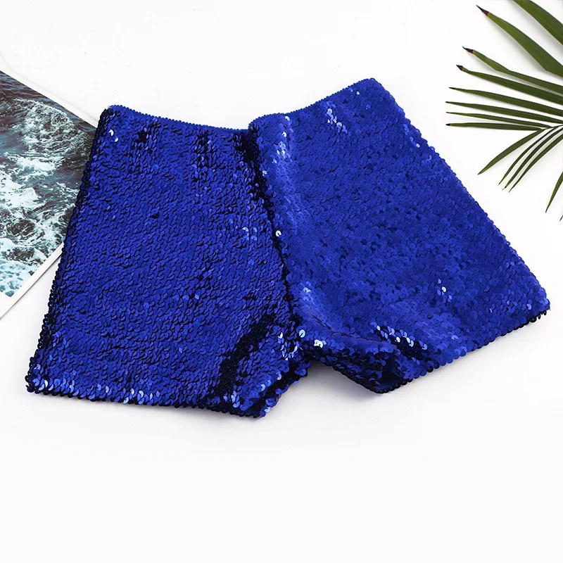 Women Street Fashion Sequin Shorts Mardi Gras Elastic Belt Slim Fit Low Waist Versatile Female Shorts Girls Dance Hot Pants