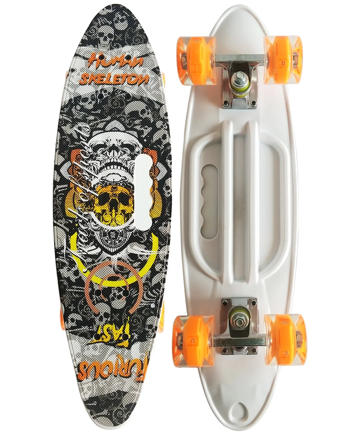 New design pp deck customize complete 24 inch mini plastic twist skateboard with 4 wheels
