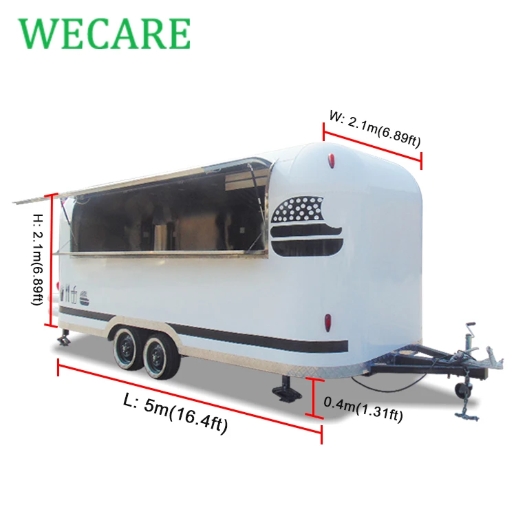 Wecare уличный мобильный телефон airstream кофе bbq продовольственный прицеп полностью оборудованный отель пицца Тако закуски Фаст-Фуд Грузовик для продажи в США