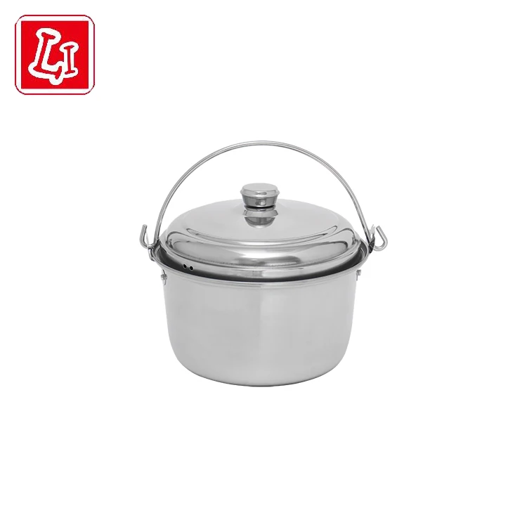 Stainless steel soup pot tableware with handle for household and outdoor use