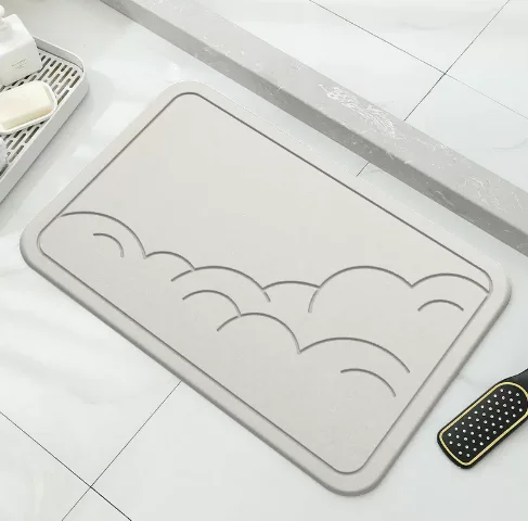 Luxury Bath Mat  carving  diatom bath stone mat for bathroom
