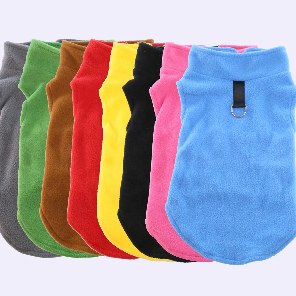 Manufacturer Direct Sale Pet Supplies Support Customization Clothes for Dog Thickened Warm Solid Color Vest Polar Fleece Jacket