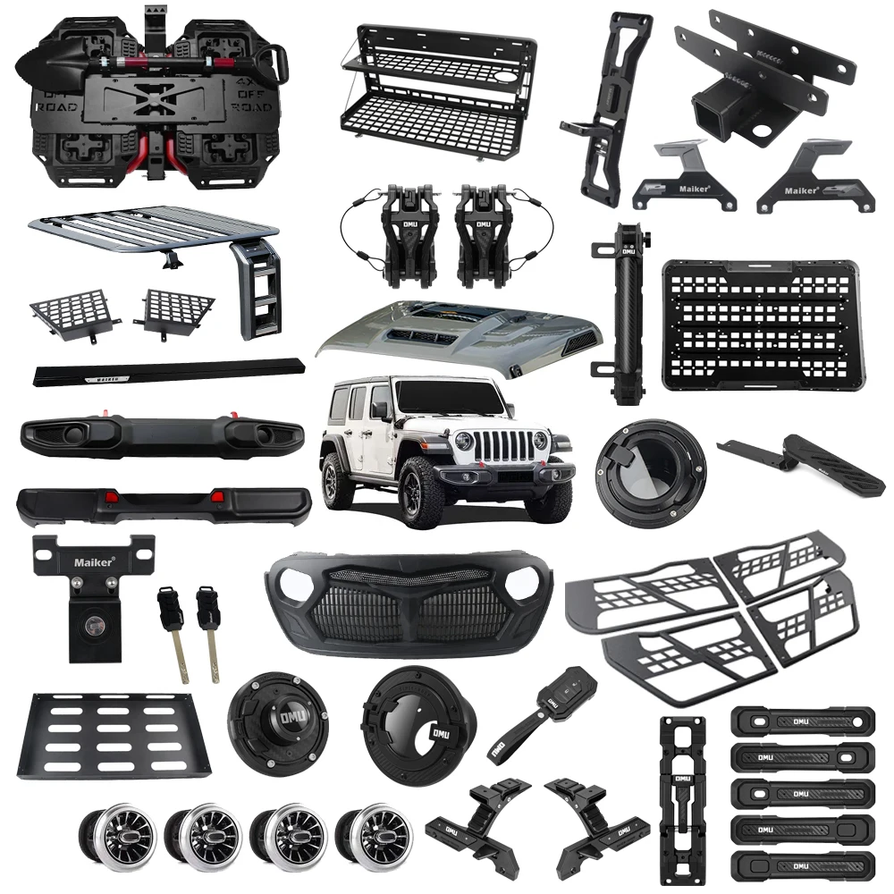 front & rear bumper for Jeep wrangler jk accessories and parts hood ladder tail light fender flares maiker off road Grille