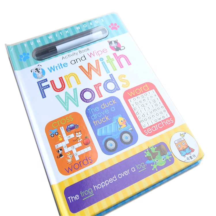 
2021 new designed for children education learning wipe and clean books smart book erasable with pen  (1600064256125)