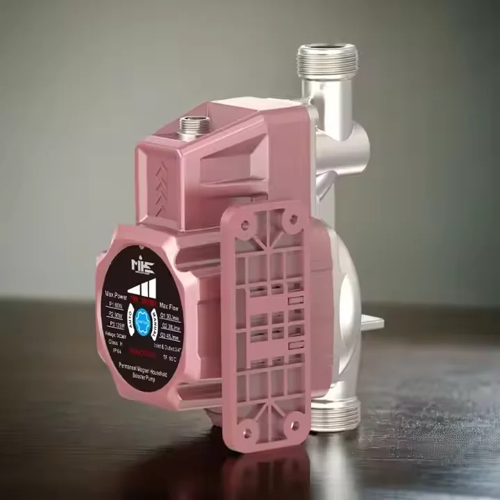24V DC Single Stage High Pressure Booster Pump Electric Silent Copper Motor Brass Impeller Magnetic Drive Water Supply Hot Water