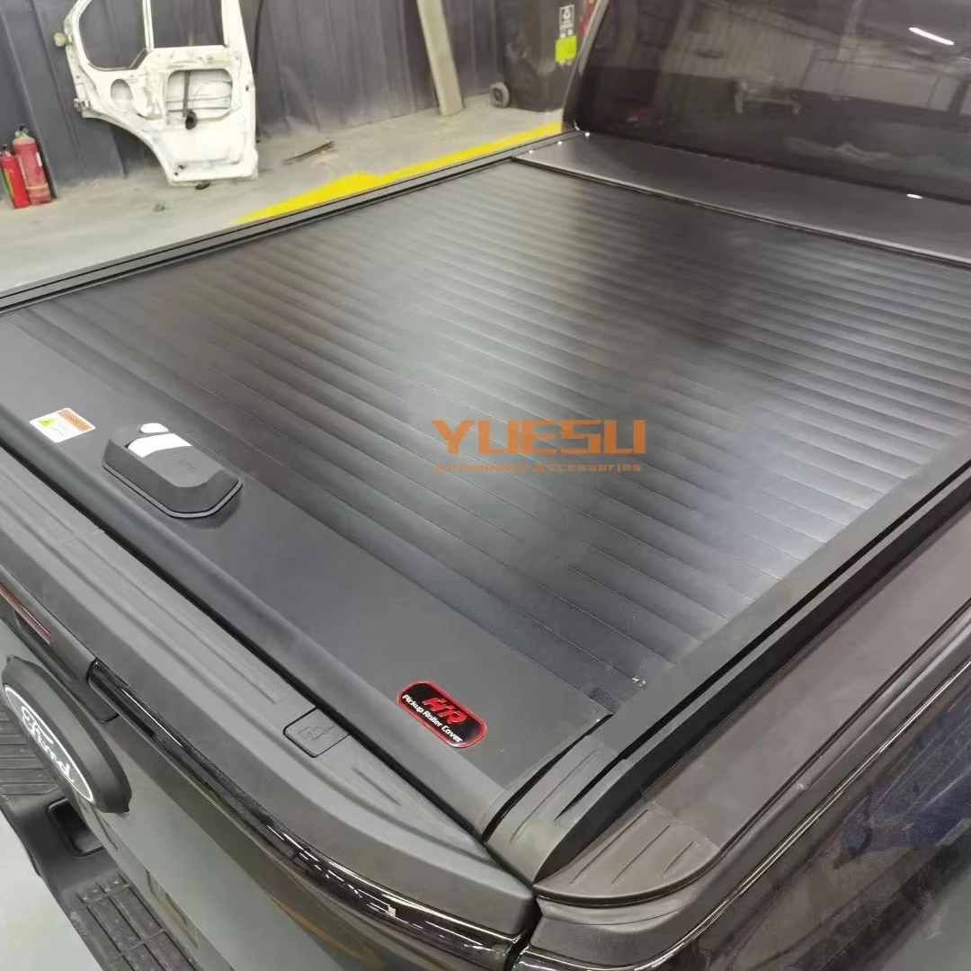 Waterproof Hard Aluminum Retractable Pickup Truck Tonneau Bed Cover 4x4 Barrel Electric Operation for FORD Ranger T9