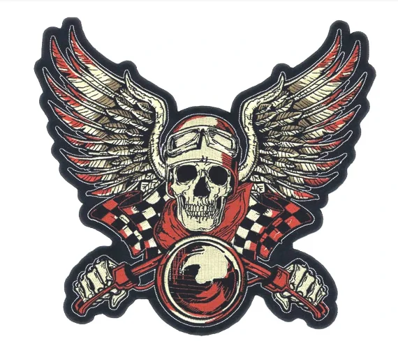 Custom Motorcycle Embroidery Patches for Biker Vests, Iron on Embroidered Biker Patch