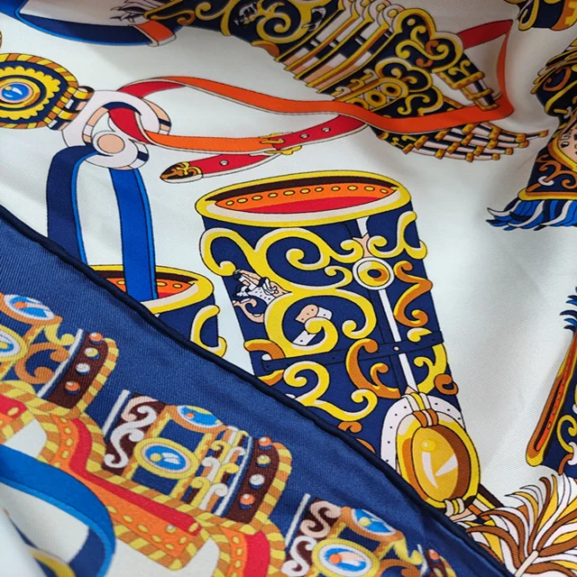 New design style  custom digital  printed 100% pure silk scarf hijab