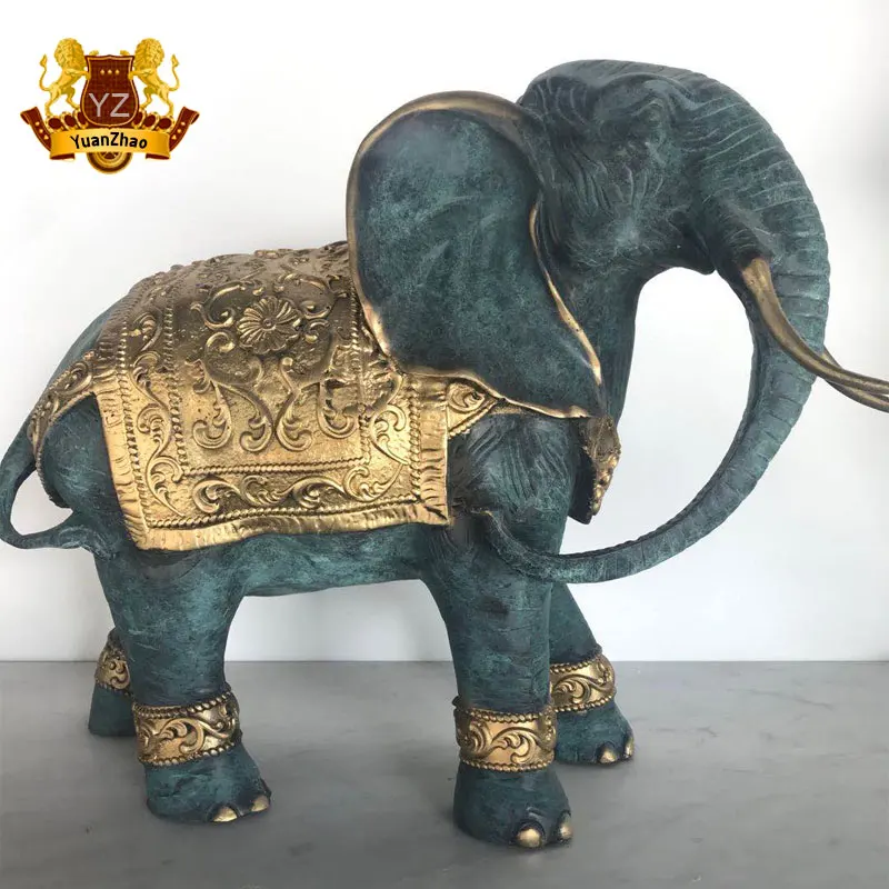 High quality brass elephant statues large size casting bronze indian elephant statue