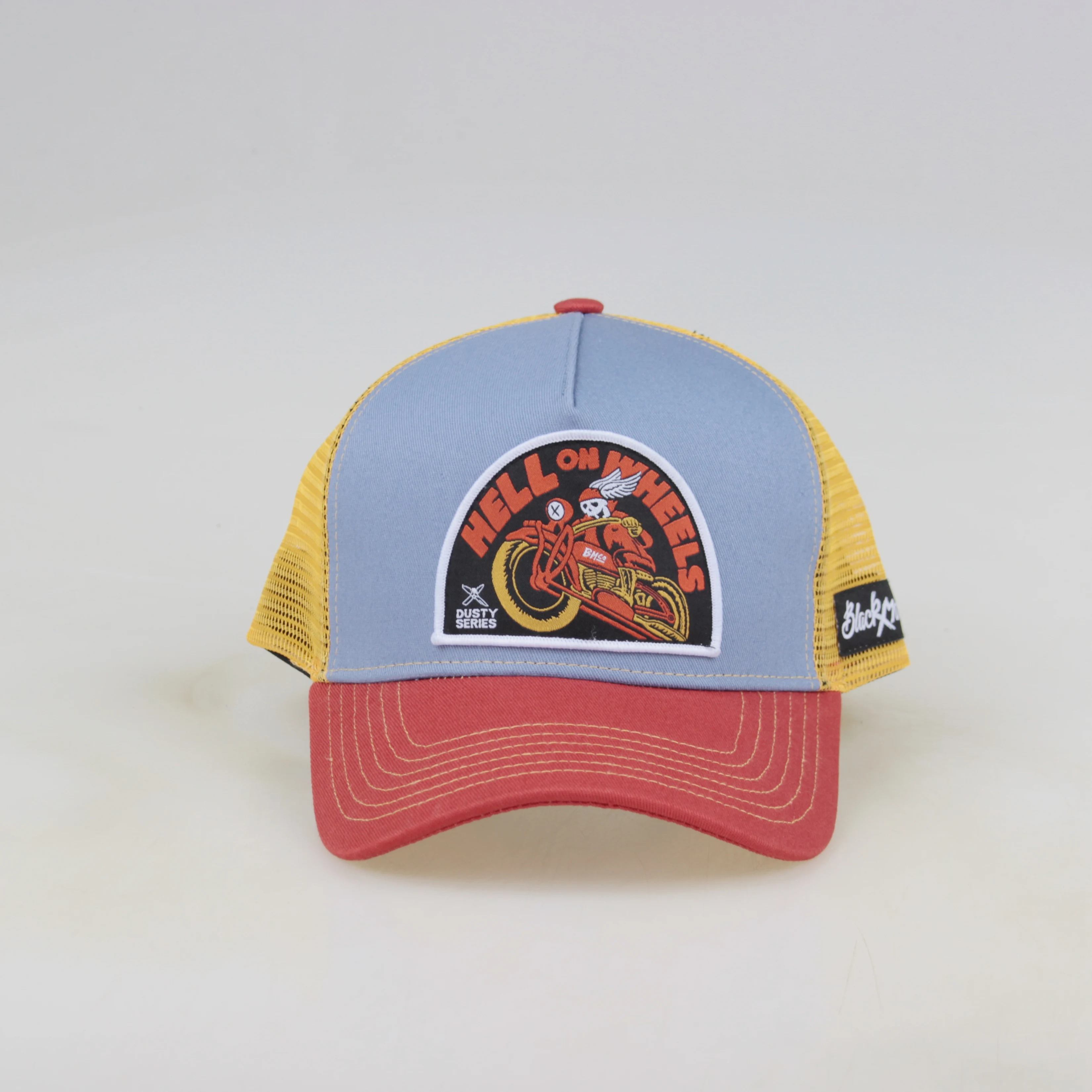 Mens Mesh Cheap Custom 5 Panel Trucker Cap Applique Embroidered Patch Gorras Trucker Hats