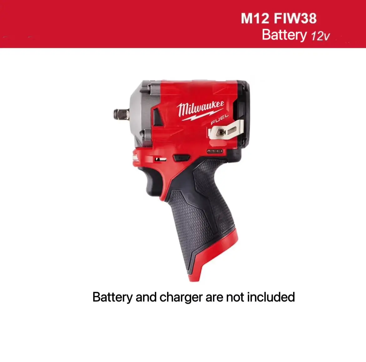 Industrial grade electric impact wrench auto repair tool 3/8 Lithium battery powered with large torque M12 FIW38 (naked machine)