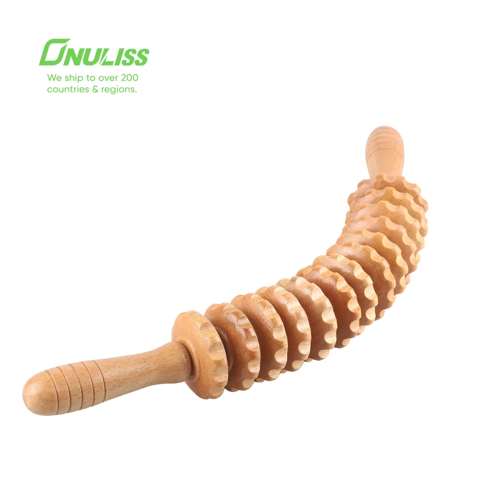 Wooden Fascia Massage Roller Maderoterapia Massage Stick Roller for Release Cellulite