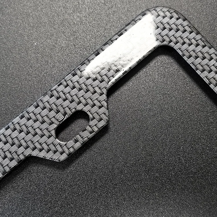 Black Aluminum 2 Holes US Front Rear Plate Auto Car Tag Cover Holder Carbon Fiber License Plate Frames