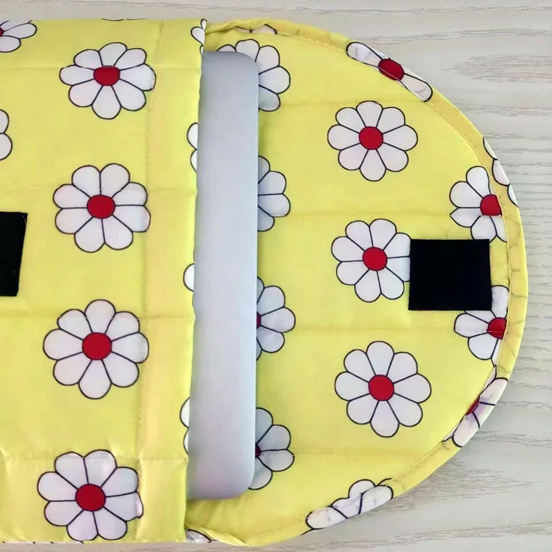 Custom  LOGO  Colorful Puff  Laptop Sleeve Yellow Sunflower  Quilted Laptop Case  Computer protective cover
