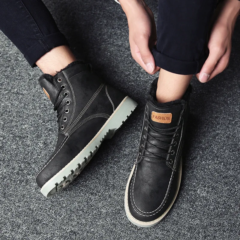 High Quality Winter Warm Plush Lining Winter Martin Boots For Men