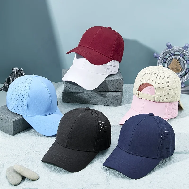 Customized logo  Summer  sports Duck Tongue Hat Outdoor Mountaineering Tourism Sun Hat Laser hole vintage baseball cap