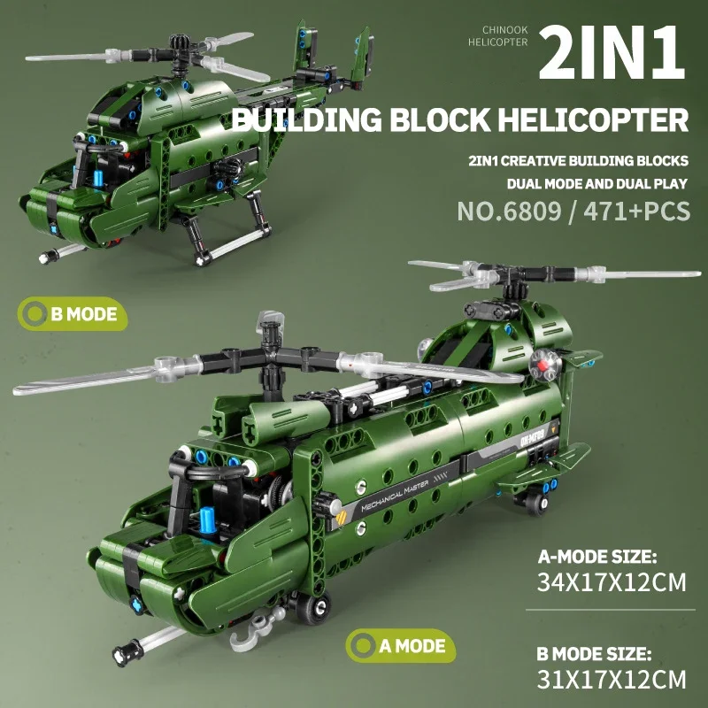 IM.Master Technical Creative Military Helicopter Model Bricks Stem Kit Air Force Weapon Toys For Kids Gifts Building Blocks Sets