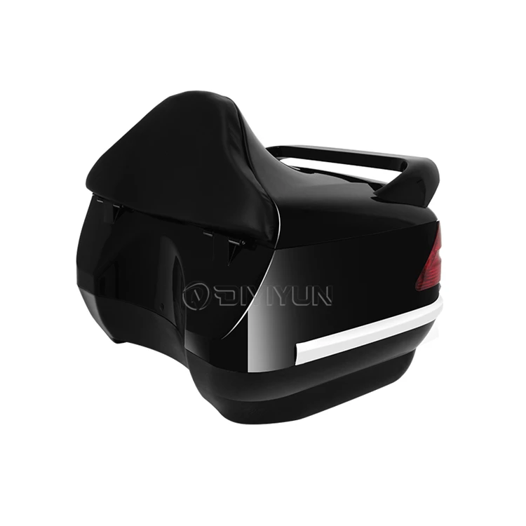 Rear Top Box Delivery Tank Luggage topbox Motorcycle Tail bag Boxes w/ backrest pad led light universal for harley for yamaha