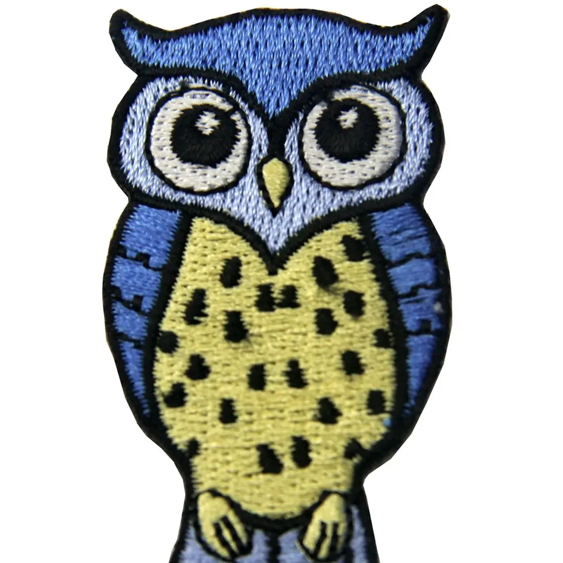 Cute Blue and Yellow Owl Applique Badge Iron On Sew On Embroidery Embroidered Patch