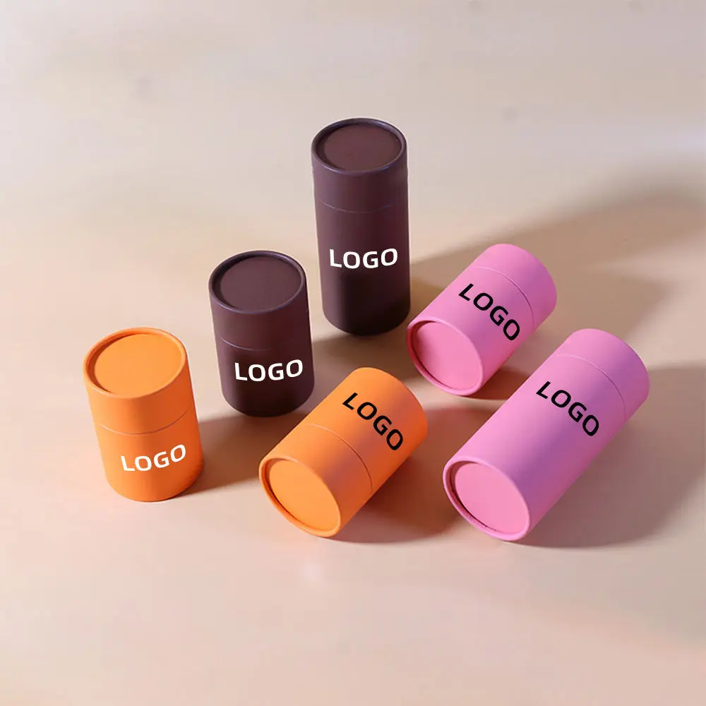 Biodegradable Oem Essential Oils Bottle Cosmetic Kraft Cylinder Paper Tube Canister