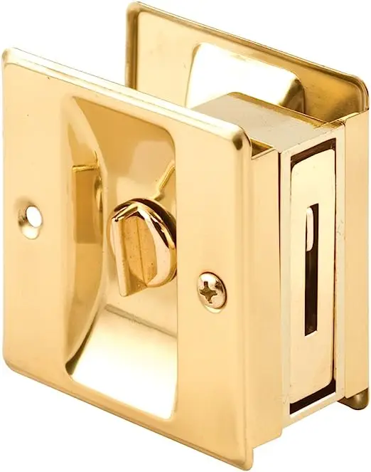 Privacy and passage  Pocket Door Lock with Pull, Install Quickly and Easily, Black Solid Brass Pocket Door Lock