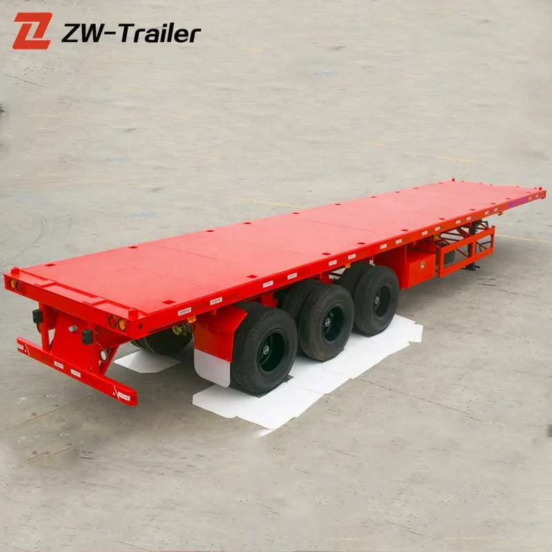 Used 2 3 4 Axles 60 Tons 80 Ton Flatbed Semi Truck Trailers Flatbed Trailers