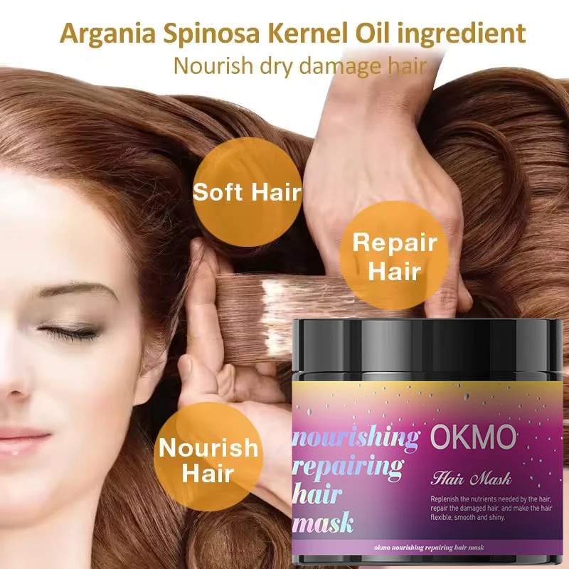OKMO Coconut oil Moisturize Repair Hair mask for Damaged Hair Protein Ginger Strong Formula Renew Silky Shiny Healthy Hair mask