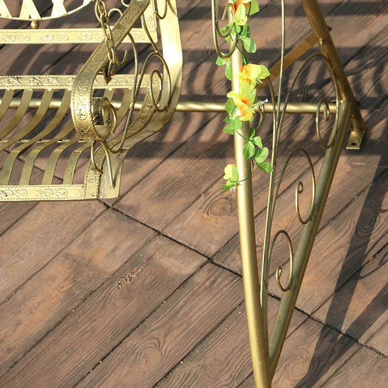 New Metal/Iron Double seat Swing Chairs Vintage Wrought Iron Art Garden Swing Hanging Garden Double Outdoor Patio Swing chair