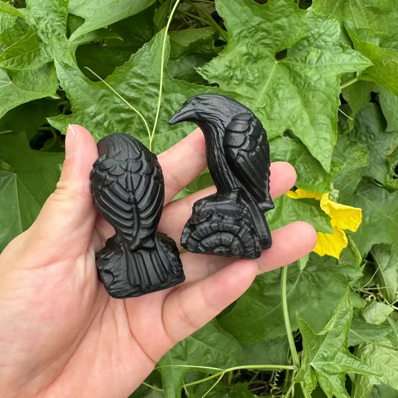 6cm obsidian natural stones raven crystal healing stones cheap gifts crystal animals carvings crystal crow