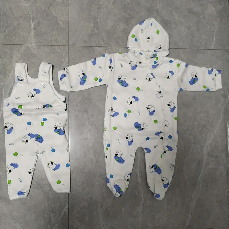 0-3 Months New Born Baby Cartoon Printing Winter Wear Keep Warm Baby Clothes 12 Pcs Baby Suit Sets Infant Clothes