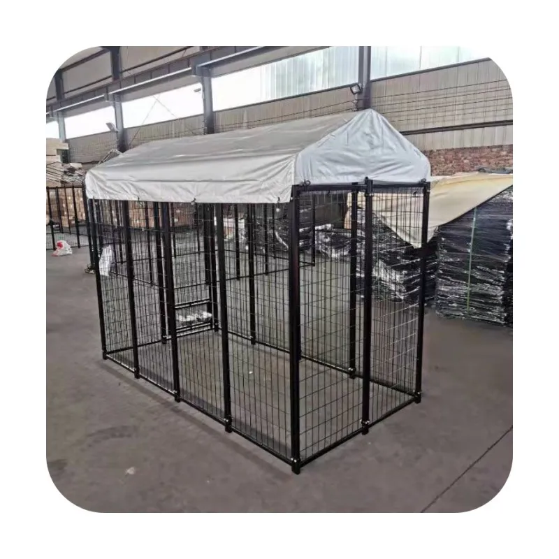 Outdoor Heavy Duty Folded Large Steel Wire Mesh Dog Cage Kennel
