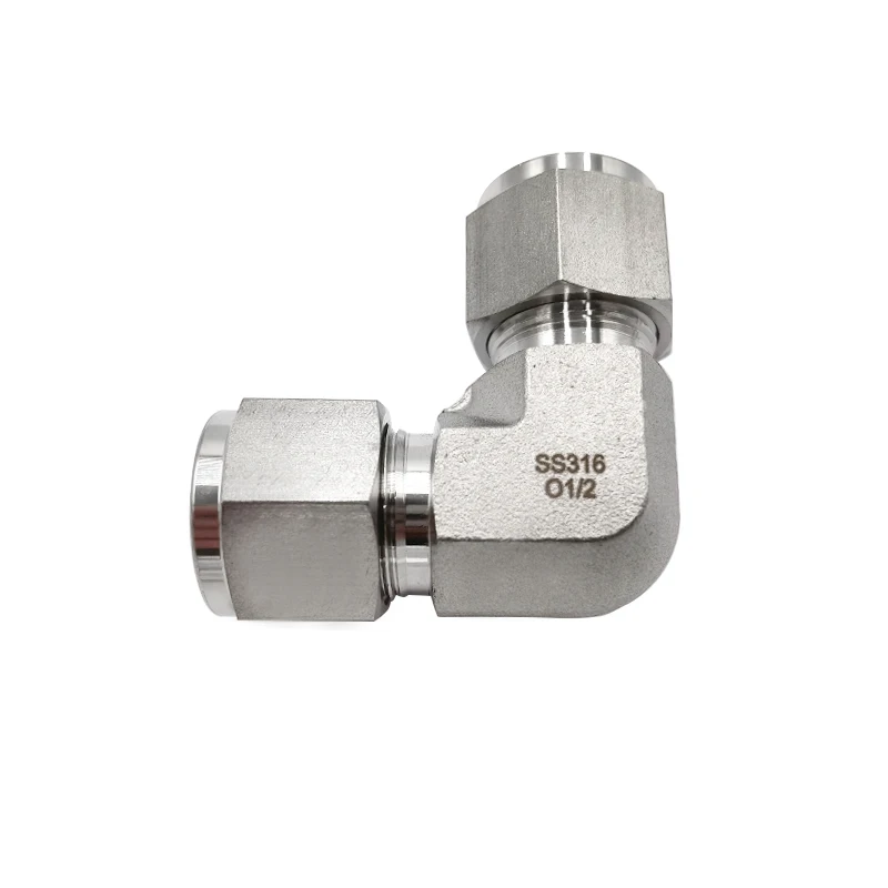 Swagelok type Double Ferrule Elbow Tube fittings OD Compression Tube fittings 1/2 8 mm 12 mm