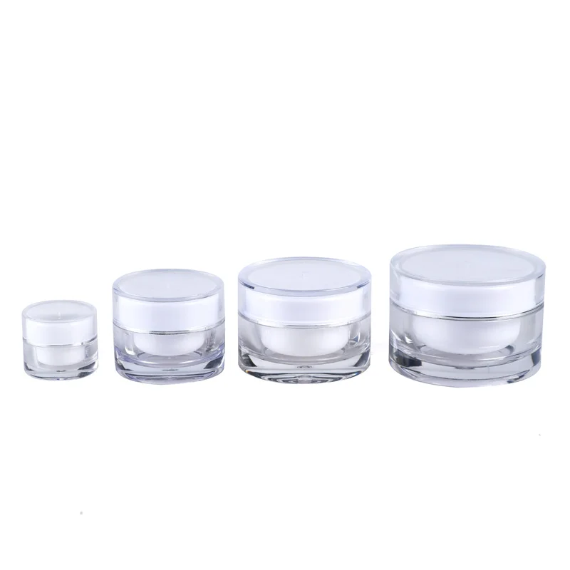 Luxury Diamond Double Wall Empty Cylinder 5g 10g 15g 20g 30g 50g Cosmetic Cream Acrylic Jar for Packing