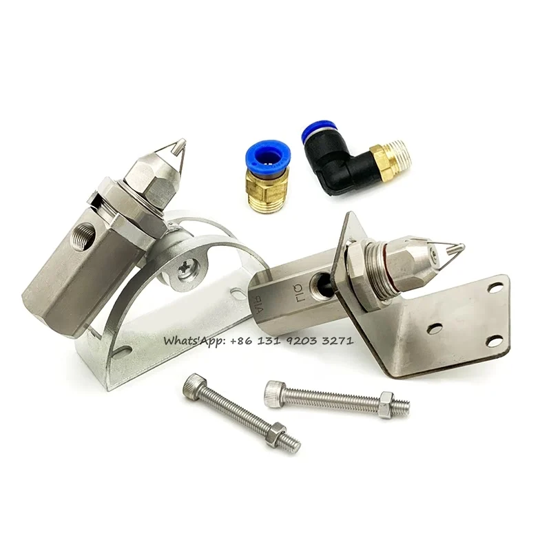 Stainless Steel Ultrasonic Air Atomizing Nozzle Dry Fog Fine Mist Nozzle Air Atomizer Water Air Mixing Dust Removal Spray Nozzle