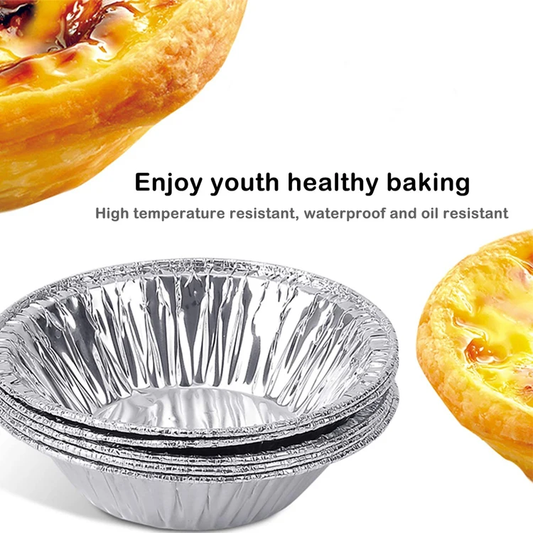 Disposable Aluminum Foil Pleated Baking Cups Aluminum Foil Container Egg Tart