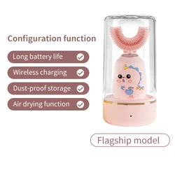 Заводская цена, портативная Персонализированная ультразвуковая зубная щетка 360 градусов, U-образная Детская электрическая зубная щетка